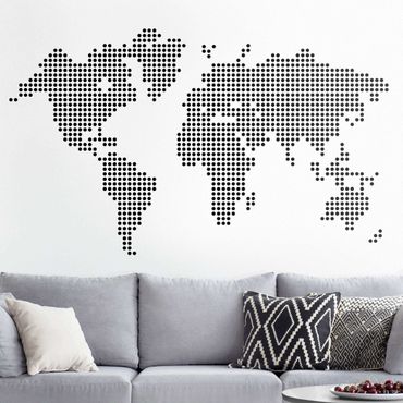 Muurstickers World Map Points