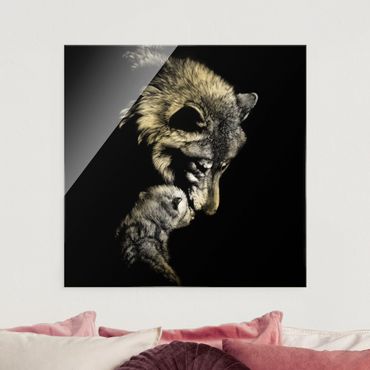 Glasschilderijen Wolf In The Dark
