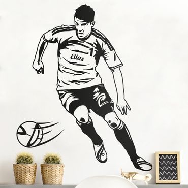 Muurstickers Football Player with Customised Name