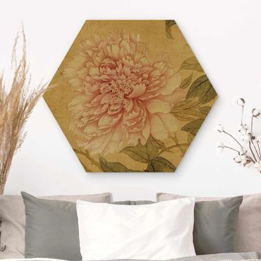 Hexagons houten schilderijen - Yun Shouping - Chrysanthemum
