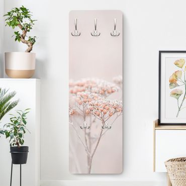 Wandkapstokken houten paneel Pale Pink Wild Flowers