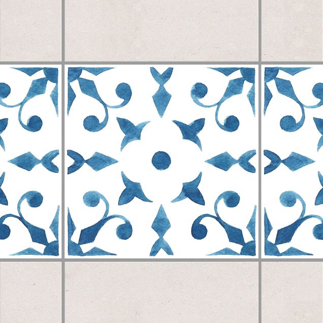 Tegelstickers Pattern Blue White Series No.6