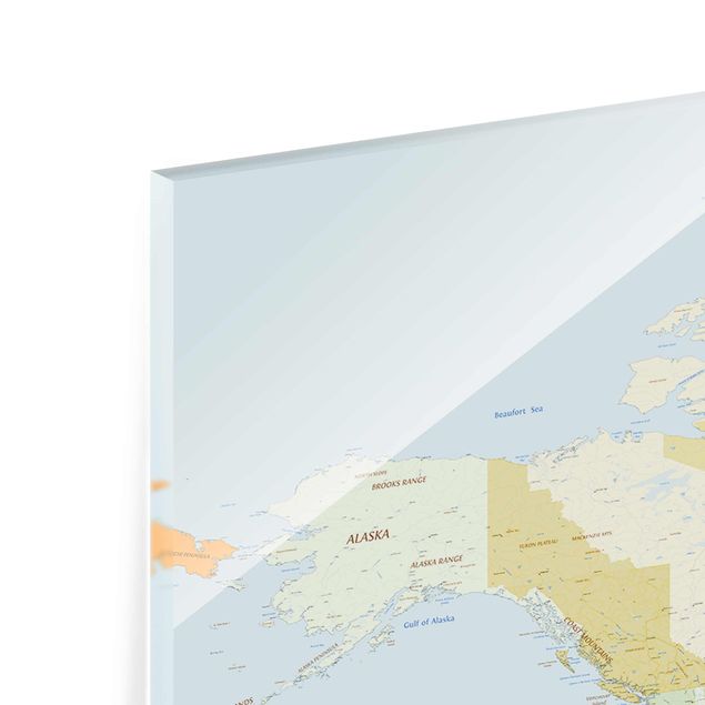 Glasschilderijen - 3-delig Political World Map