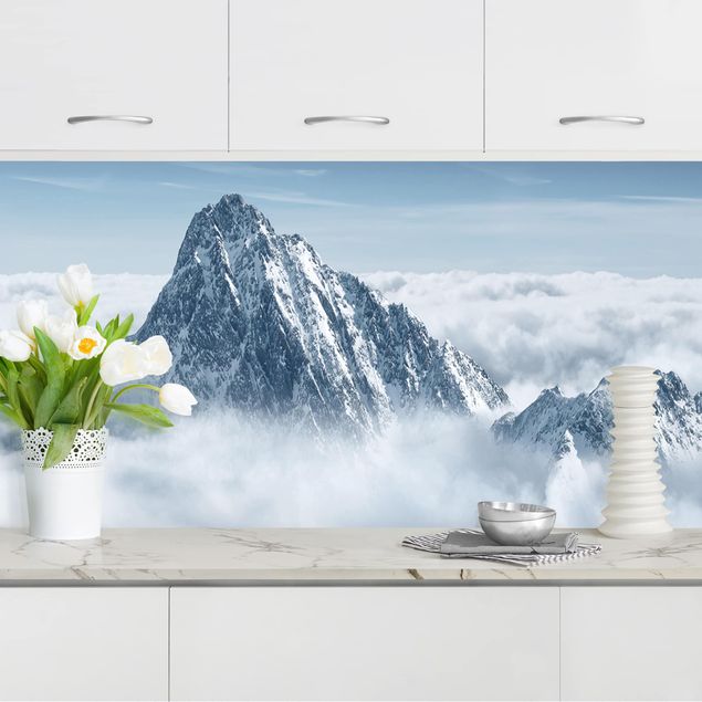 Achterwand voor keuken landschap The Alps Above The Clouds