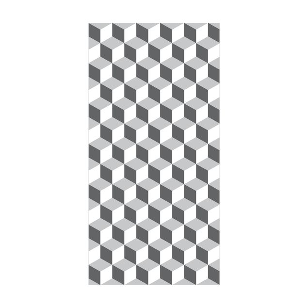 grijs tapijt Geometrical Tile Mix Cubes Grey