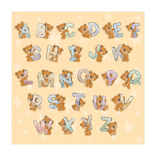 Vinyl tapijt I Am Learning The Alphabet with Teddy From A To Z
