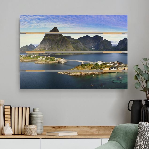 Houten schilderijen op plank Nordic paradise