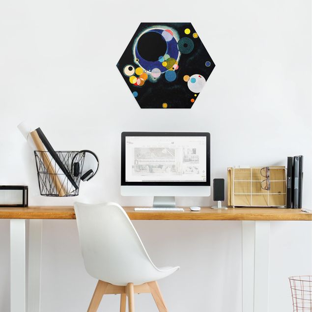 Hexagons Aluminium Dibond schilderijen Wassily Kandinsky - Sketch Circles