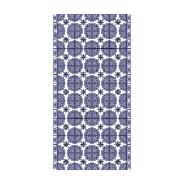 Vloerkleed paars Geometrical Tile Mix Circles Purple