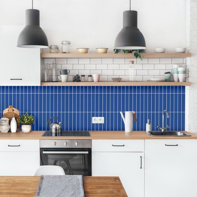 Achterwand voor keuken eenkleurig Subway Tiles - Blue