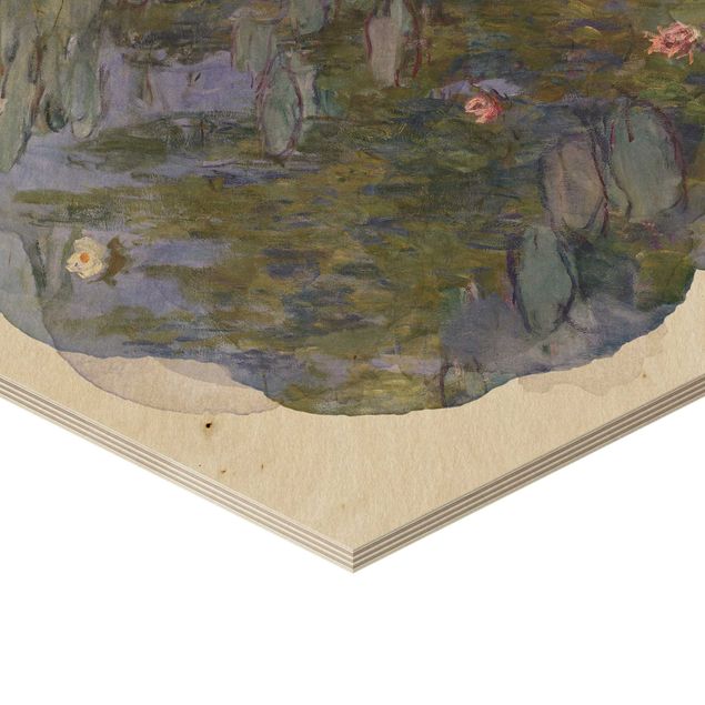 Hexagons houten schilderijen WaterColours - Claude Monet - Water Lilies (Nympheas)