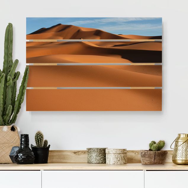 Houten schilderijen op plank Desert Dunes