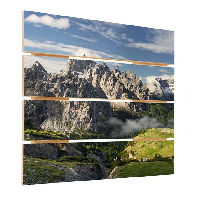 Houten schilderijen op plank Italian Alps