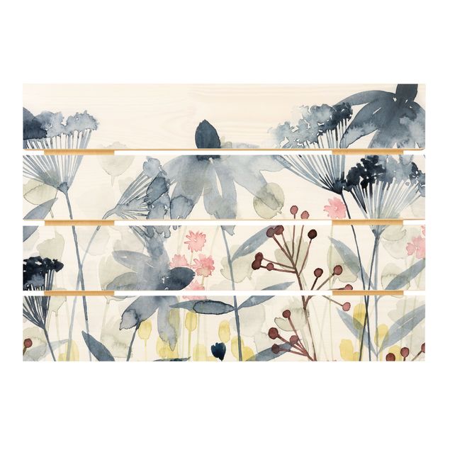 Houten schilderijen op plank Wildflower Watercolour II