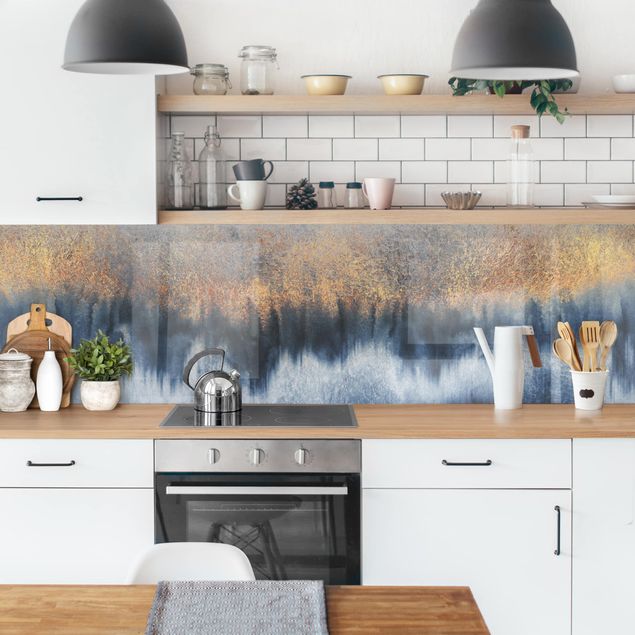Achterwand voor keuken abstract Golden Horizon
