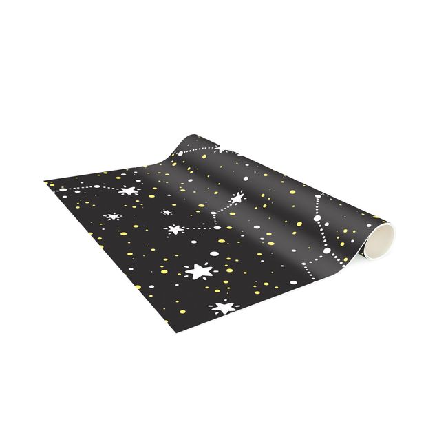 zwart tapijt Drawn Starry Sky With Great Bear