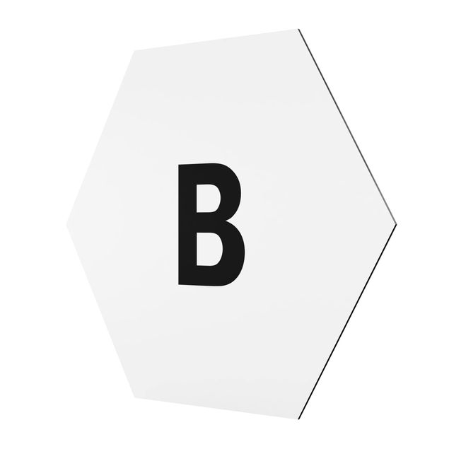 Hexagons Aluminium Dibond schilderijen Letter White B