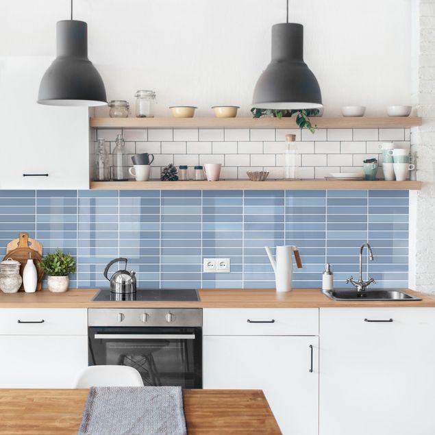 Achterwand voor keuken eenkleurig Metro Tiles - Light Blue