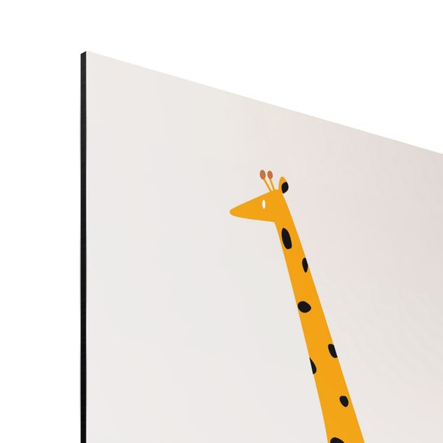 Aluminium Dibond schilderijen Yellow Giraffe