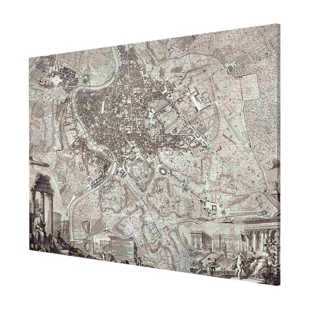 Magneetborden Vintage Map Rome