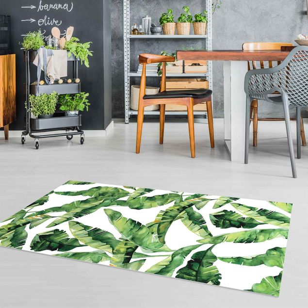 Vloerkleed modern Banana Leaf Watercolour Pattern