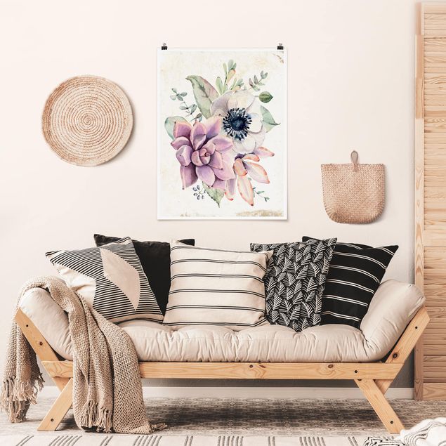 Posters Watercolour Flower Cottage