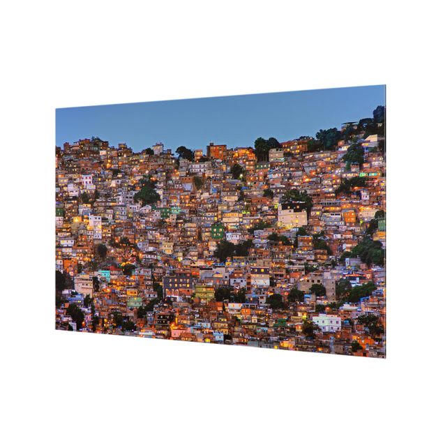 Spatscherm keuken Rio De Janeiro Favela Sunset