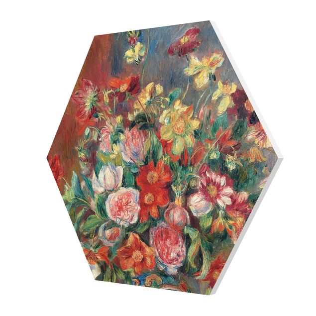Hexagons Forex schilderijen Auguste Renoir - Flower vase