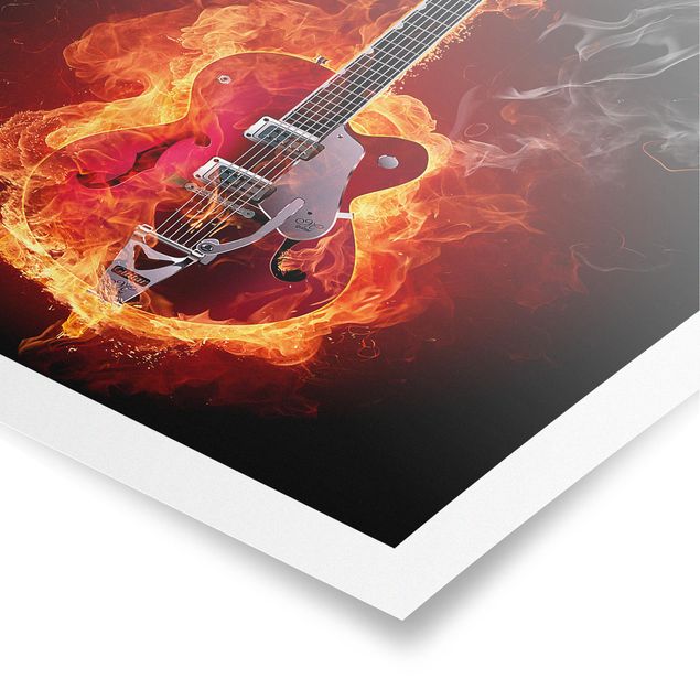 Posters Guitar In Flames