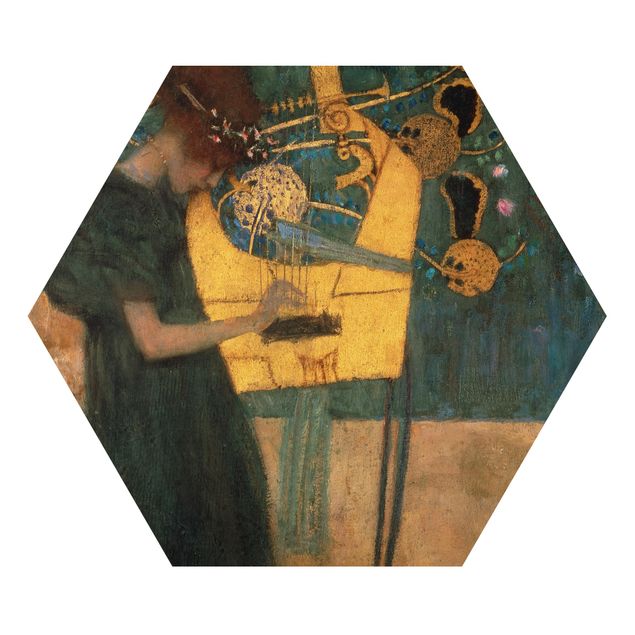 Hexagons Aluminium Dibond schilderijen Gustav Klimt - Music