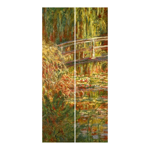 Schuifgordijnen Claude Monet - Waterlily Pond And Japanese Bridge (Harmony In Pink)