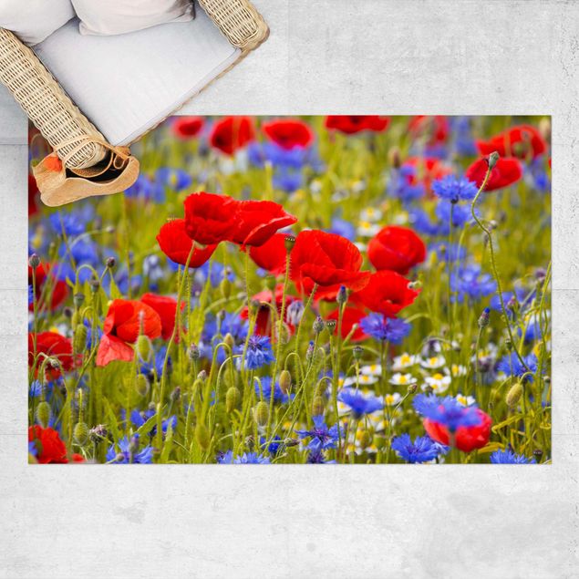Balkonkleden Summer Meadow With Poppies And Cornflowers