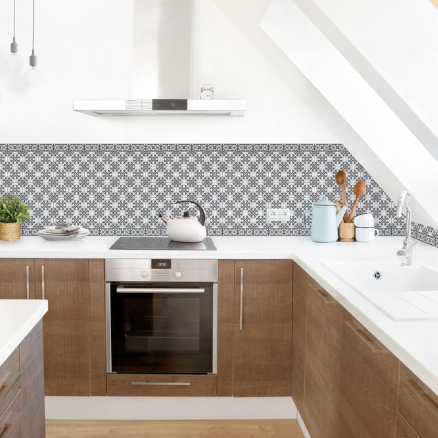 Achterwand in keuken Geometrical Tile Mix Hearts Grey
