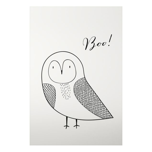 Aluminium Dibond schilderijen Owl Boo Drawing