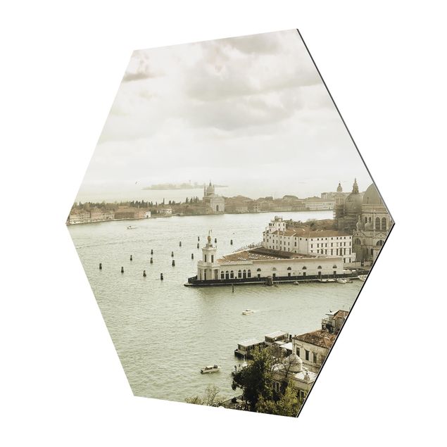 Hexagons Aluminium Dibond schilderijen Lagoon Of Venice
