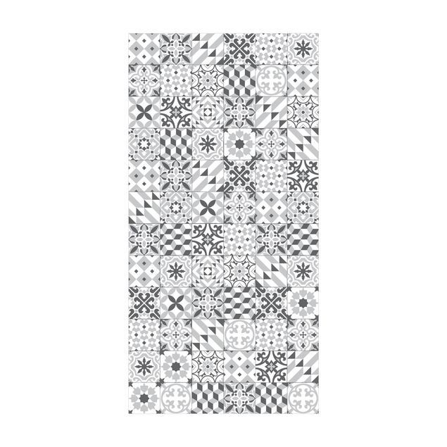grijs tapijt Geometrical Tile Mix Grey