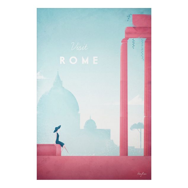 Aluminium Dibond schilderijen Travel Poster - Rome