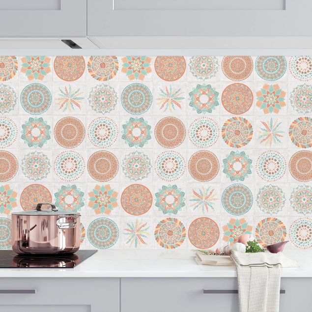 Achterwand voor keuken patroon Hand Paintes Mandala Pattern