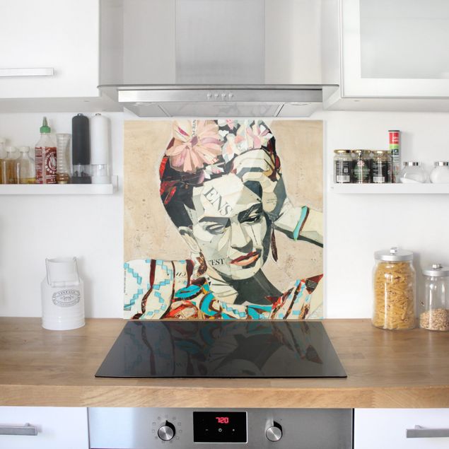 Spatscherm keuken Frida Kahlo - Collage No.1