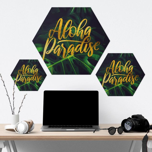 Hexagons Forex schilderijen Jungle - Aloha Paradise