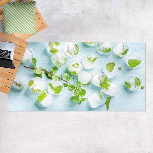 Balkonkleden Ice Cubes With Mint Leaves