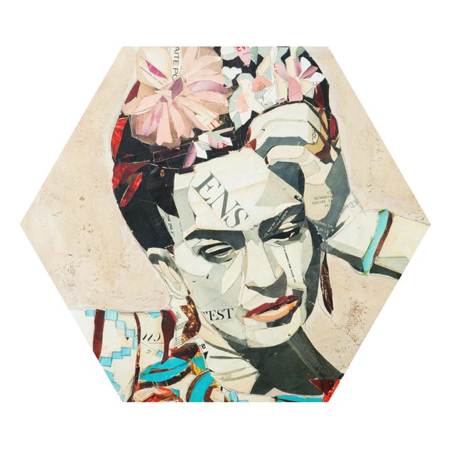 Hexagons Forex schilderijen Frida Kahlo - Collage No.1