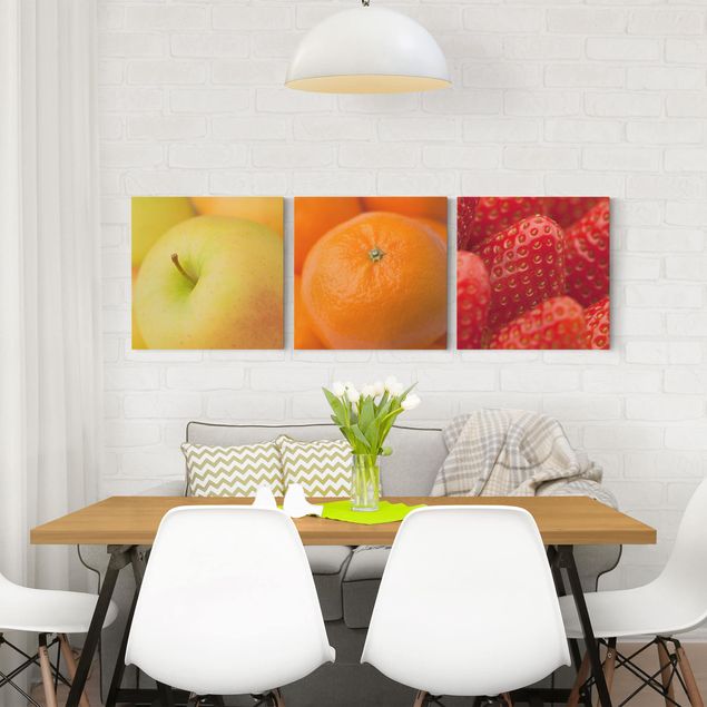Canvas schilderijen - 3-delig Fresh Fruit