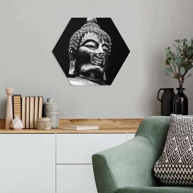 Hexagons Forex schilderijen Buddha Statue Face