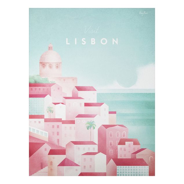 Aluminium Dibond schilderijen Travel Poster - Lisbon