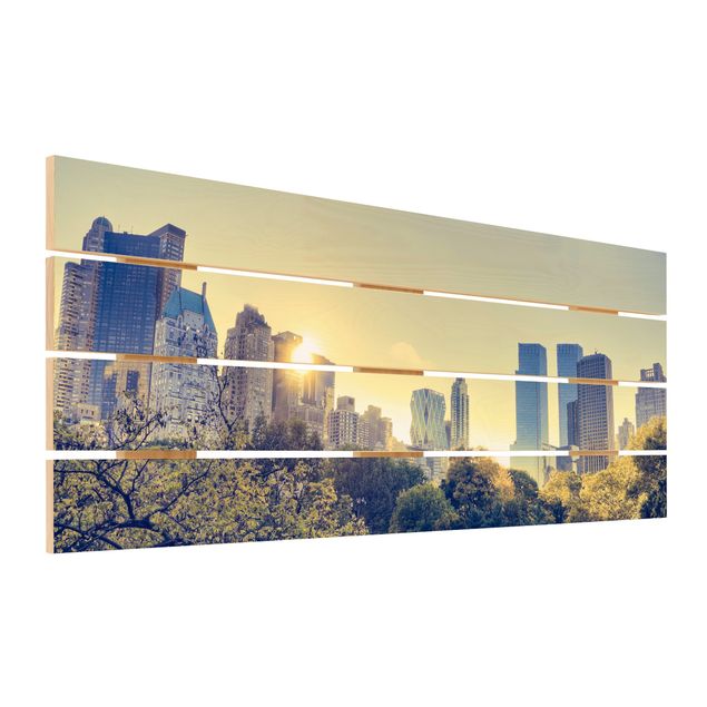 Houten schilderijen op plank Peaceful Central Park