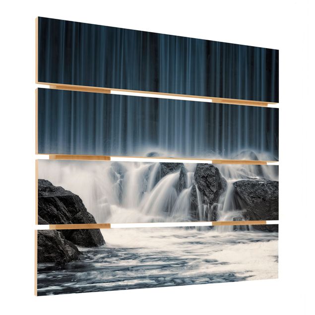 Houten schilderijen op plank Waterfall In Finland