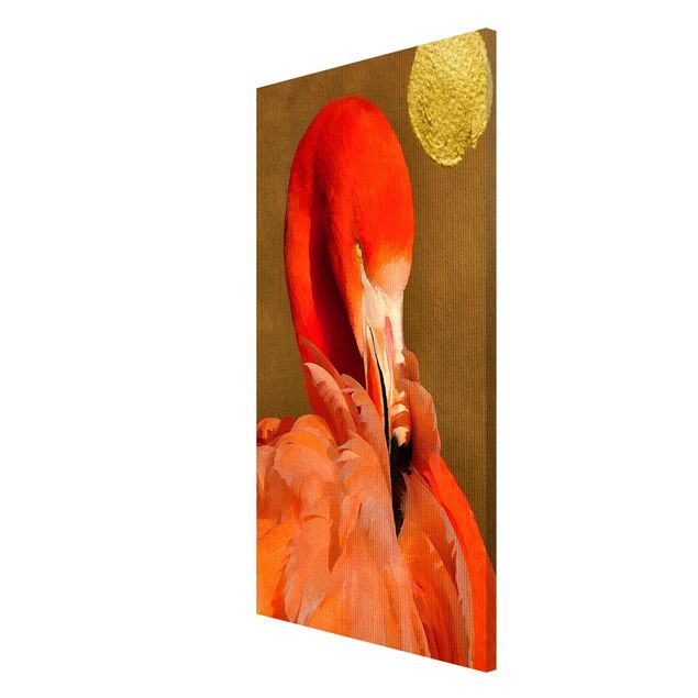 Magneetborden Golden Moon With Flamingo