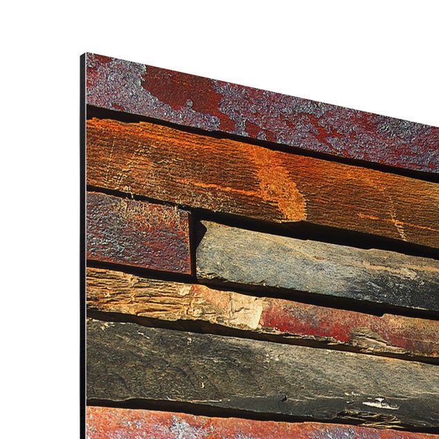 Aluminium Dibond schilderijen Stack of Planks