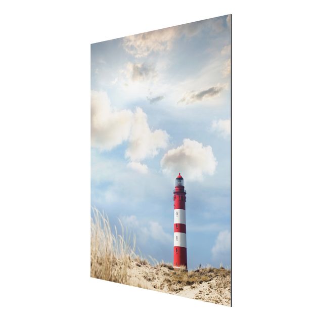 Aluminium Dibond schilderijen Lighthouse Between Dunes